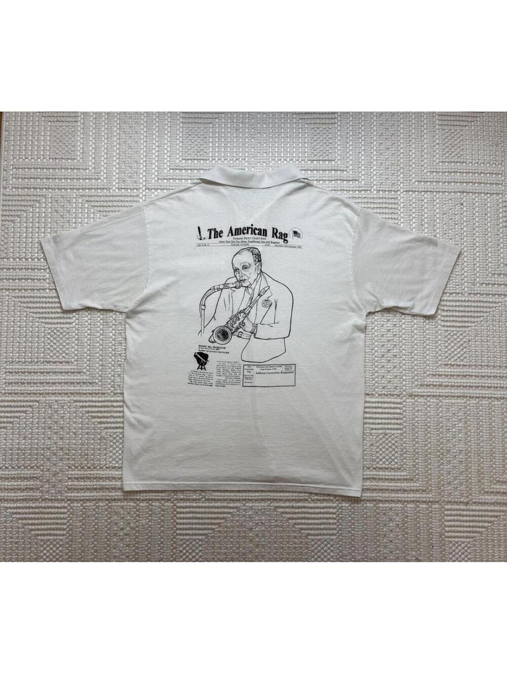 Vintage Jerzees The American Rag Jazz Graphic Polo Shirt 90s